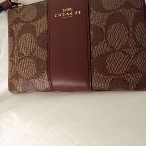 Coach Signature Brown Wristlet